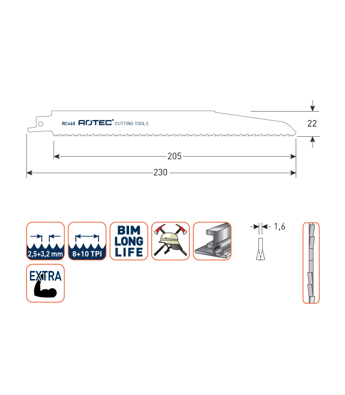 ROTEC Reciprozagen RC460 / 1120CF (VPE 5 stuks)...