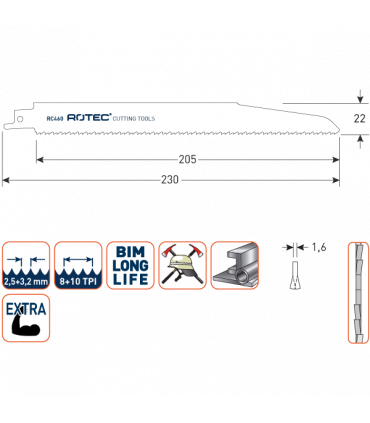 ROTEC Reciprozagen RC460 / 1120CF (VPE 5 stuks) per 1