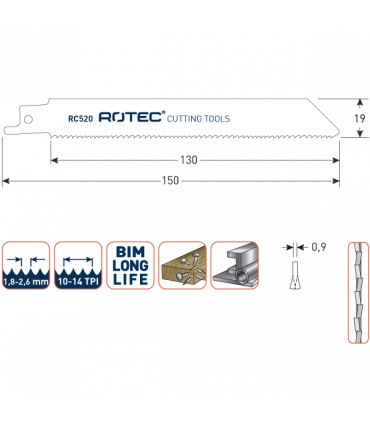 ROTEC Reciprozagen RC520 / 922VF (VPE 5 stuks) per 1
