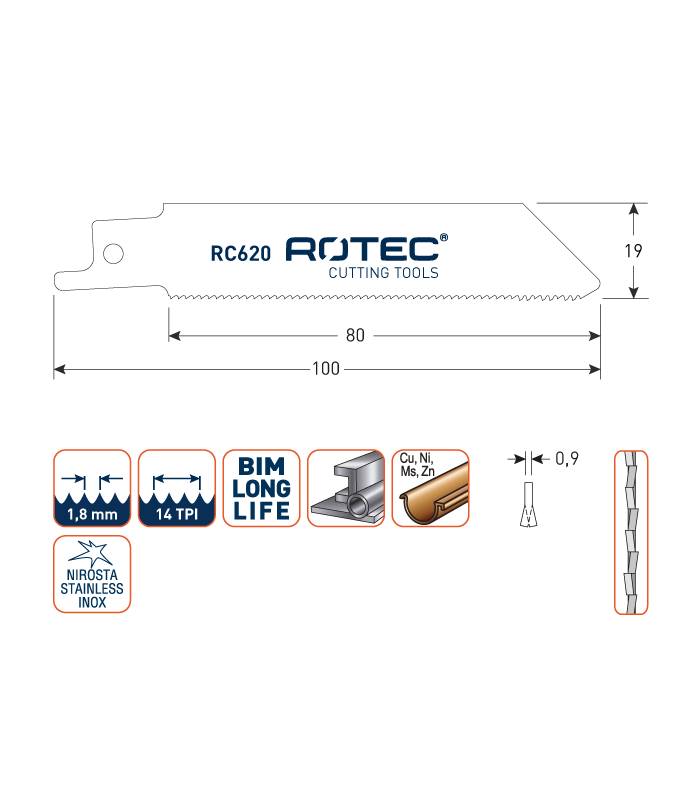 ROTEC Reciprozagen RC620 / 522BF (VPE 5 stuks)...