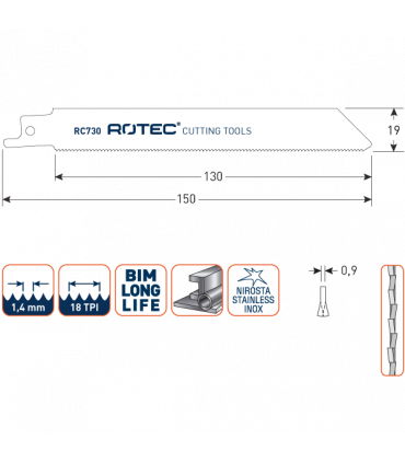 ROTEC Reciprozagen RC730 / 922EF (VPE 25 stuks) per 1