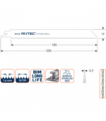 ROTEC Reciprozagen RC740 / 1122EF (VPE 25 stuks) per 1
