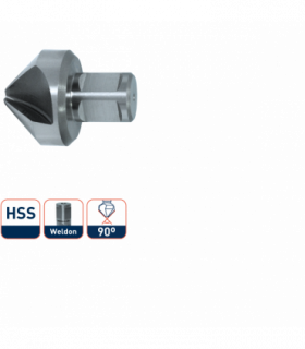 HSS-E Verzinkfrees, 90°, weldon 19mm, ø40mm per 0 2
