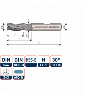 ROTEC HSS-E Universeelfrees, AlCrN-gecoat, ø3...