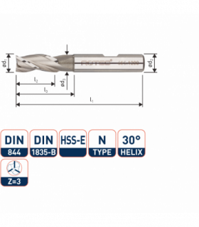 ROTEC HSS-E Universeelfrees, ongecoat, ø18...