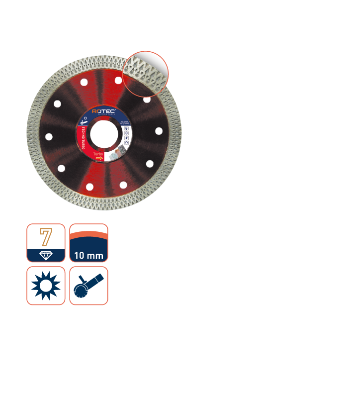 ROTEC Diamantzaag Techno Turbo 125/22,23 per 0