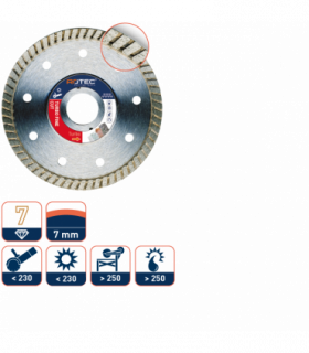 ROTEC Diamantzaag Turbo Fine Cut 180/25,4 per 0
