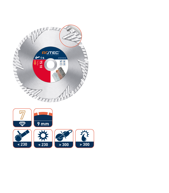 ROTEC Diamantzaag TS10 350/25,4 per 0