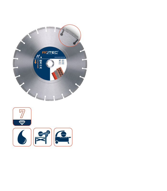 ROTEC Diamantzaag BM II K 350/25,4 per 0