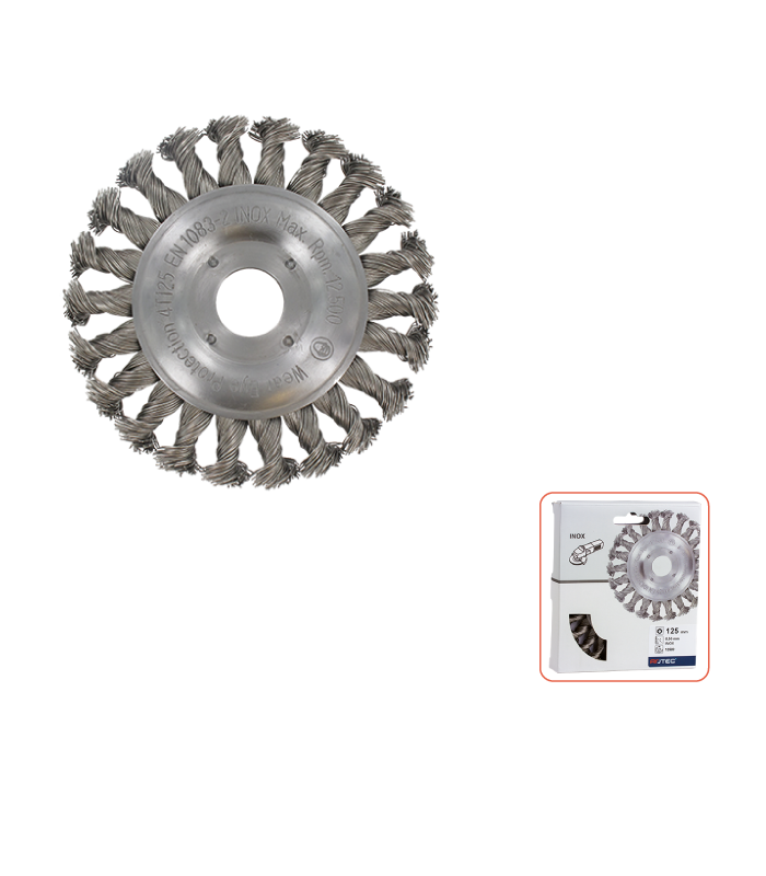 Rondborstel 22,2180x0,5 mm getordeerd RVS-draad...