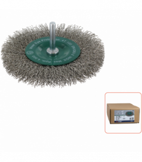 Stiftborstel sch.6mm100x0,30 mm x 12 mm gegolfd RVS draad...