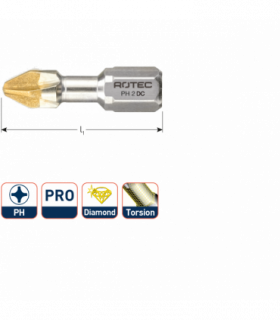 PRO Insertbit PH 2 L-25mm C 6,3 Torsion DIAMANT per 1
