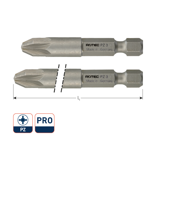 PRO Krachtbit PZ 1 L-70mm E 6,3 BASIC per 1