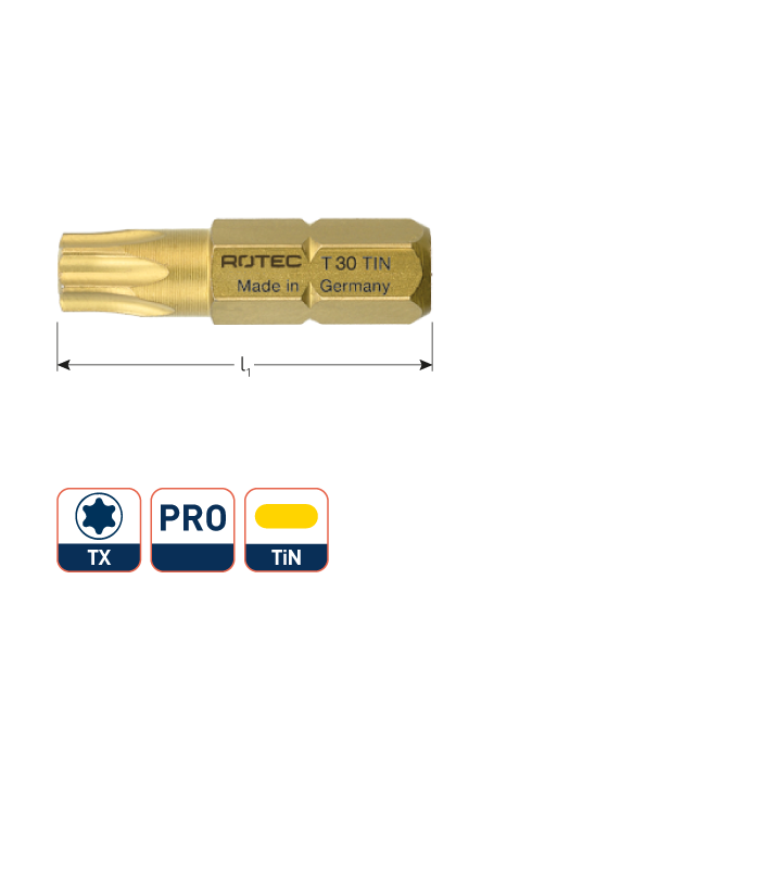 PRO Insertbit T 5 L-25mm C 6,3 TIN per 1