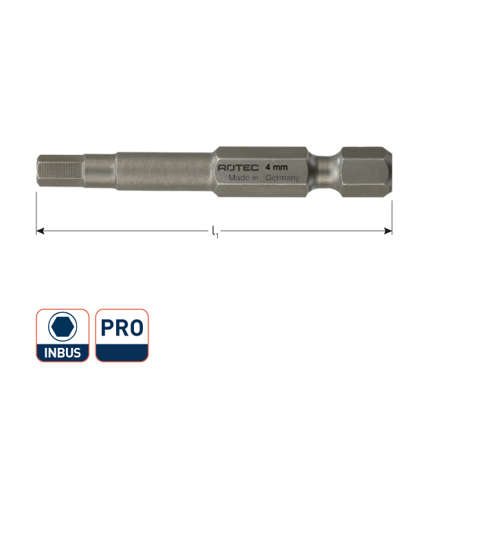 PRO Insertbit inbus SW3,0 L-50mm E 6,3 BASIC per 1