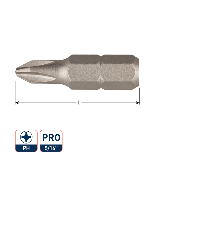 Insertbit 5/16 PH 1 L- 32mm C 8 BASIC per 1