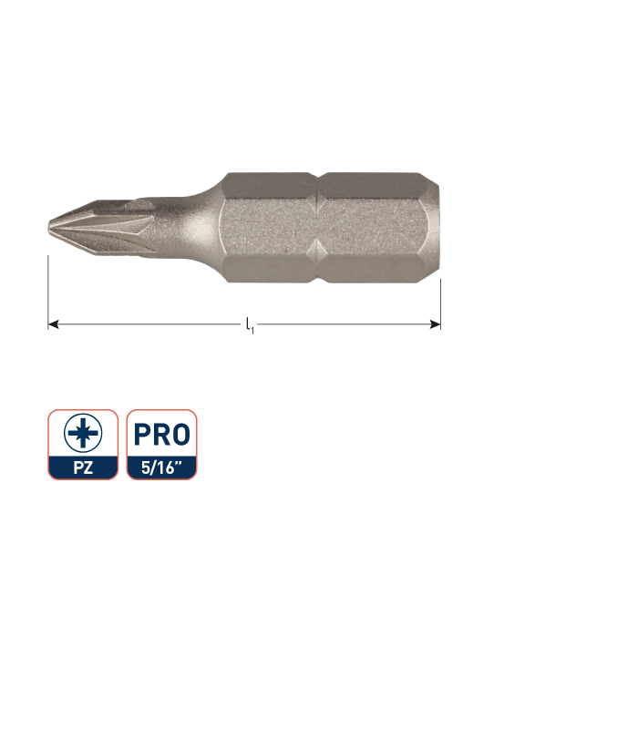 Insertbit 5/16 PZ 1 L- 32mm C 8 BASIC per 1