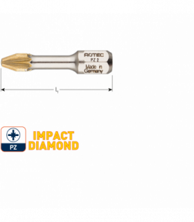 IMPACT insertbit PZ 2 L-30mm C 6,3  DIAMOND per 1