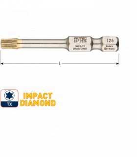 IMPACT insertbit T 40 L-50mm E 6,3  DIAMOND per 1