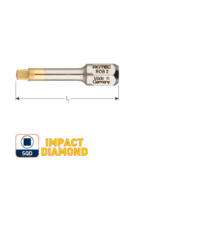 IMPACT insertbit SQD 2 L-30mm C 6,3  DIAMOND per 1