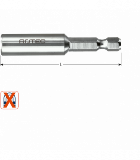 Niet magn.bith. E6,3x60mm met C-ring voor RVS-bits per 1