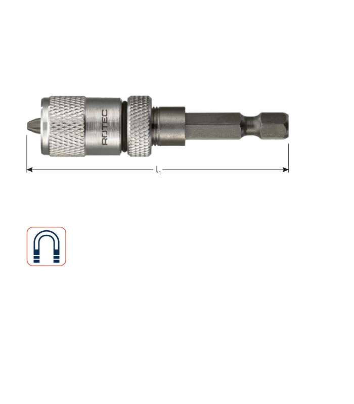 Magn.bith E6,3x65mm voor snelbouwschroef incl. 1 bit PH2R per 1