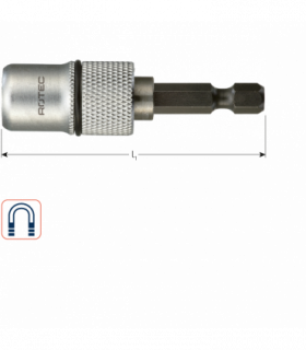 Magn.bithouder E6,3x60mm, QUICK-FIX snelwisselsysteem per 1