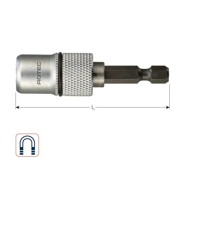 Magn.bithouder E6,3x60mm, QUICK-FIX snelwisselsysteem per 1