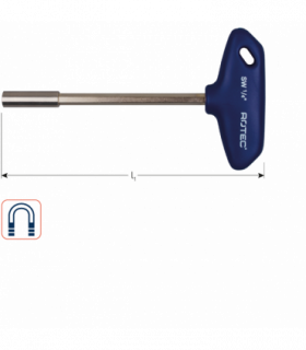 T-sleutel L-125mm tbv 1/4 bits per 1