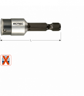 Niet-magn. dopsleutel E 6,3 x 50mm   7,0mm per 1