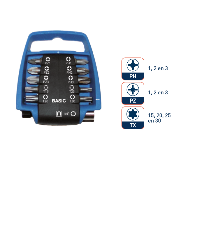 11dlg PRO Bitclip BASIC BL/ZW   PZ/PH/TX 25mm per 1