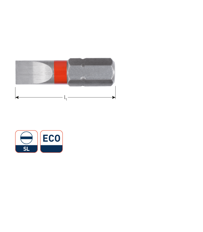 1/4 insertbit sleuf 5,5x0,8 mm L-25 mm VPE 25...