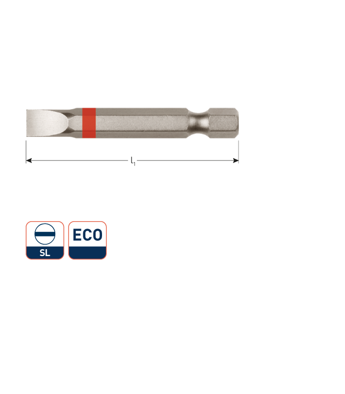 1/4 insertbit 2 sleuf 6,5x1,2 mm L- 50 mm VPE...
