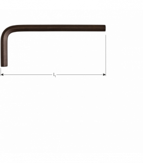 Inbussleutel kort metrisch  8,0x100mm (zwart) per 1