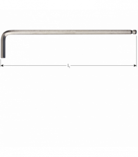 Kogelkop-inbussleutel lang model inch 3/32x112mm (nikkel)...