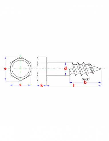 Houtdraadbout Din 571 * 10,00x160 Zn   (50st)