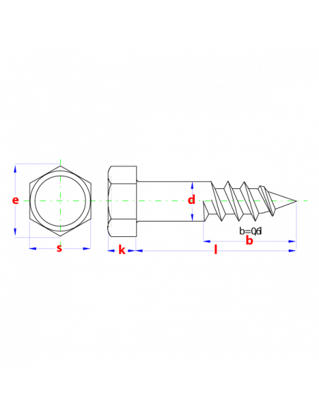 Houtdraadbout Din 571 * 16,00x80 Zn   (25st)