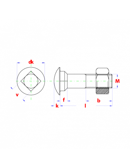 Houtbout 4.8 Din 603-555 M  8x50 Zn   (200st)