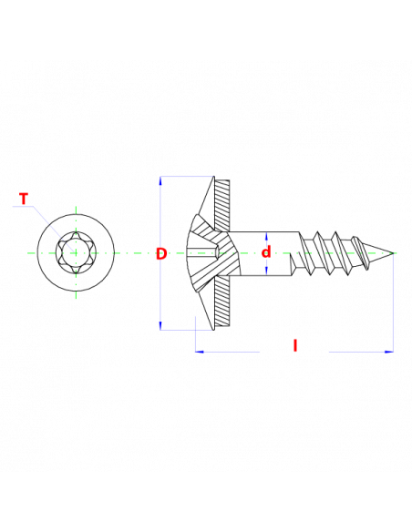 Spenglerschroeven - Houtschroef+EPDM Din 7995T20 * 4 50x80 A2 opgevulkaniseerde EPDM ring 20mm  gemonteerd  (50st)