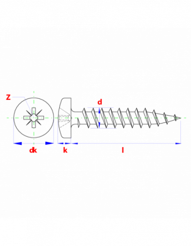 Spaanderplaatschr.panhead * 3,00x20 Zn (Pz1)...