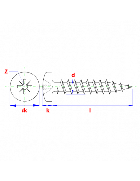 Spaanderplaatschr.panhead * 3,00x20 Zn (Pz1)   (200st)