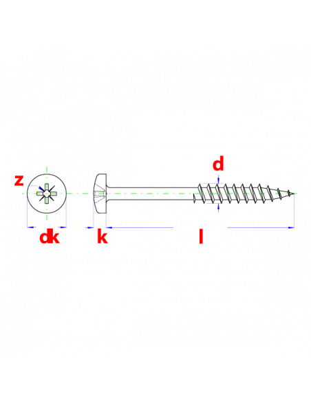 Spaanderplaatschr.panhead * 6,00x100 Zn (Pz3) deeldraad  (200st)