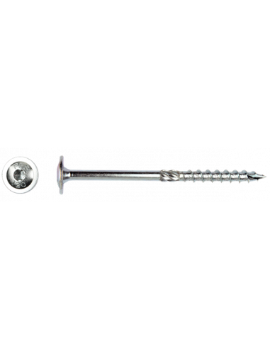 Flenskophoutschroef * 8x300 Zn (T40) deeldraad...