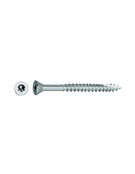 MDF-schroef 'pfs+' VK 60° * 3,50x30,00x45 Zn met gereduceerde kop 60° - snijpunt P17 - 3 flutes deeldraad -  (Tx15) (200st)