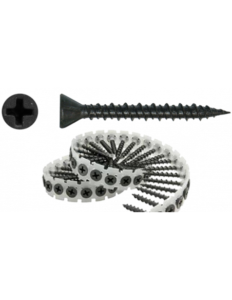 Fermacellschroef op band * 3,90x35 gefosfateerd hi-lo draad, scherpe punt en trimhead-phillips freesribben onder kop (1000st)