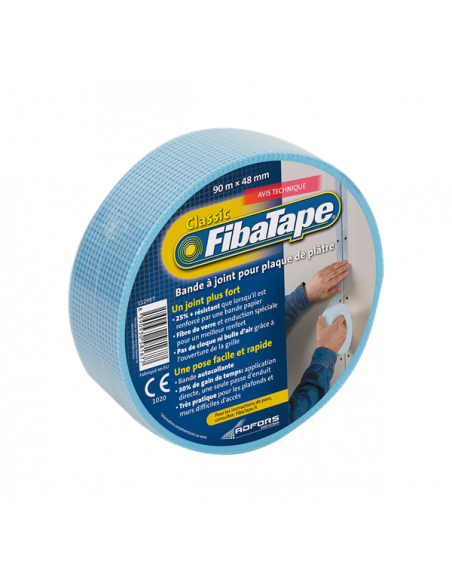 Blauwe zelfklevende glasvezelband 48mm x 90m merk FibaTape®  (1st)