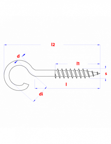 Schroefhaken * 4,30x30 messing (60-20-17-4,0)...