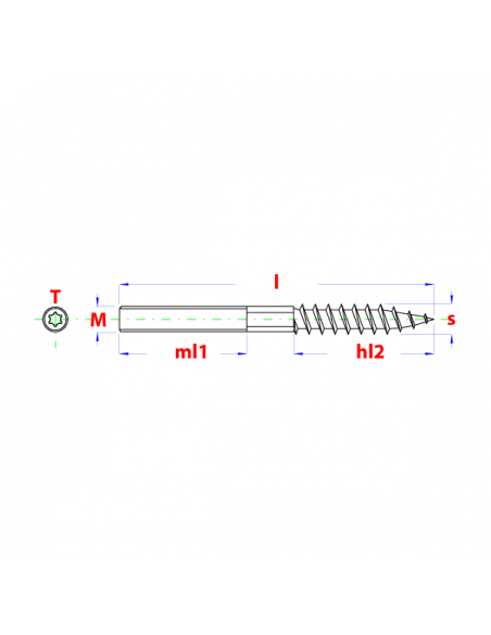 Stokeind zesk.sleutelvlak M  6x40 Zn met T-drive (T15) Klasse 4.6 (100st)