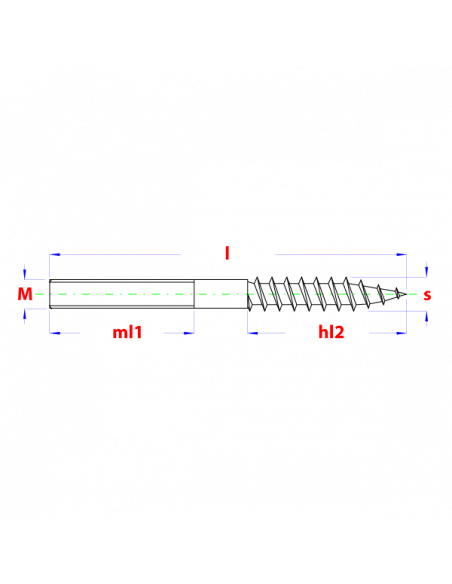 Stokeind zesk.sleutelvlak M 12x120 Zn met T-drive (Tx30) Klasse 4.6 (50st)