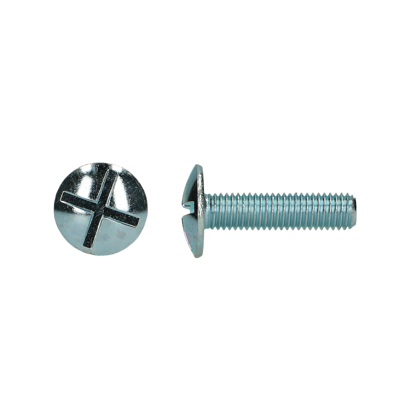 Platbolkopschroef dubbele gleuf M  4x25 Zn...